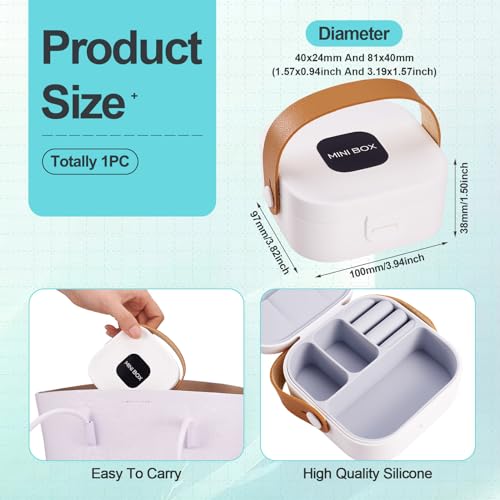 Silicone Jewelry Boxes Present Box,PU Leather Travel Jewelry Case,Mini Jewelry Box Travel Jewelry Box Jewelry Gift Boxes Necklaces Earrings Bracelets Boxes for Women,White - color: White