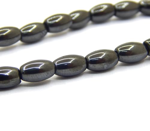 Perlin Muslim Prayer Beads 33 Bead Black Hematite Tasbih – Islamic Misbaha Subha Dhikr Beads with Mini 8 x 4 mm Oval Hematite Gemstone Beads, Ottoman Style Prayer Rosary with Metal Imam, 25 cm