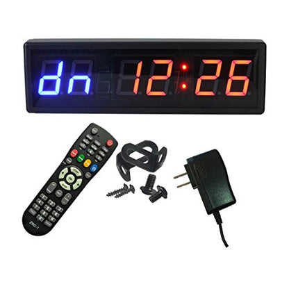 Large Workout Clock for Home Gym, 15" Wall Mount Gym Timer Clock with Remote, (2.3-inch Digits, Blue+Red)