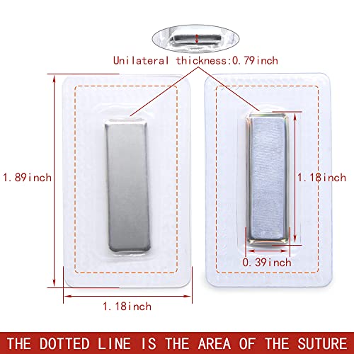 SEMINI Hidden Sew Magnetic Snap Invisible Hidden Sew in PVC Hidden Purse Closure for Fastener Handbag Cloth Clasp DIY Craft Sewing Tools (30x10mm) - size: 30x10mm,Rectangular