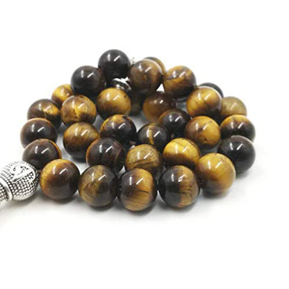 Man's Tasbih Tiger Eyes Natural Stone Muslim Rosary Islam 33 66 99 Beads Fashion Bracelets (10mm, 99 Beads) - color: 99 Beads, size: 10mm