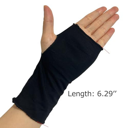Wrist Sleeve Under Splint Hand Sock(4 Pack) Modal Stockinette Arm Protector Covers, Pre-Wrap Liner for Air Cast & Hand Brace - color: Short Version-black