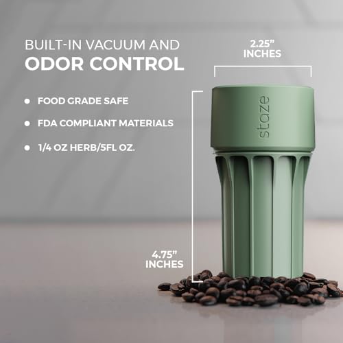 Staze Air Tight Smell Proof Container (148ml) – Vacuum Seal Jar - Waterproof Food Storage Canister, Portable Small Smell Proof Jar for Coffee, Herb, Spice & Gummies - (CAMO TRIO) - color: CAMO TRIO
