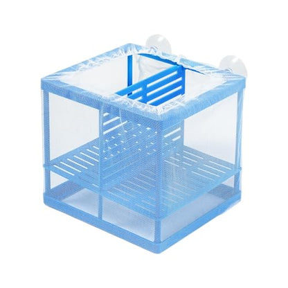 AQUANEAT Fish Tank Breeder Small Mesh Net Fry Saver Aquarium Spawn Hatchery Isolation with Suction Cups Hatchery Incubator for Shrimp Betta - size: Small