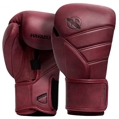 Hayabusa T3 LX Leather Boxing Gloves | Leather Boxing Gloves, Training Gloves Men and Women, Sparring Gloves, Heavy Bag Gloves, 16oz Boxing Gloves, Muay Thai Gloves - color: Crimson, size: 14oz