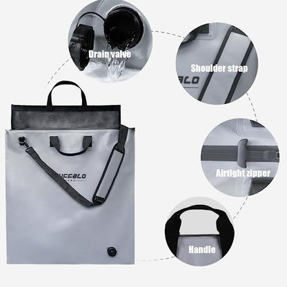 Fish Tournament Weigh in Bag for Bass Fishing, Heavy Duty Fish Bag for Caught Fish Waterproof,Leakproof,Puncture Resistant - color: Grey-25×23in