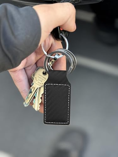 LaserGram Rectangle Keychain, Allah 2, Personalized Engraving Included (Carbon Fiber Black with Silver) - color: Carbon Fiber Black With Silver