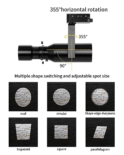 18W LED White Spot Light Led Pin Spot Manual Focus Length Adjustable, Aperture Size Adjustable, for Museum Art Gallery Exhibition Art 3000K - color: 3-Wire Track Dimming-White, size: 18w-3000k