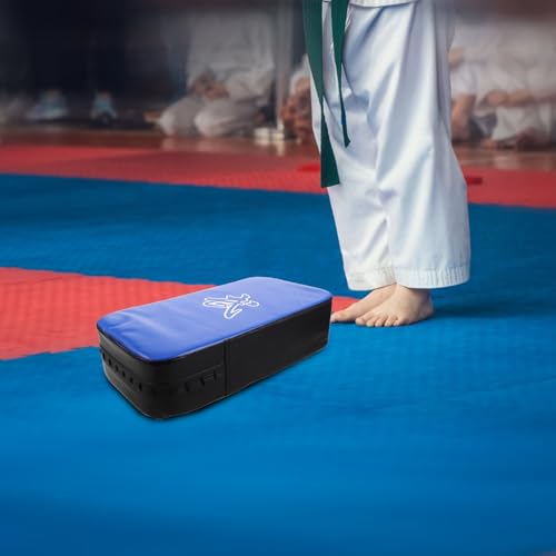STOBAZA Taekwondo Kick Shield Pad Pu Curved Martial Arts Kicking Target for Muay Thai Karate MMA Training Blue