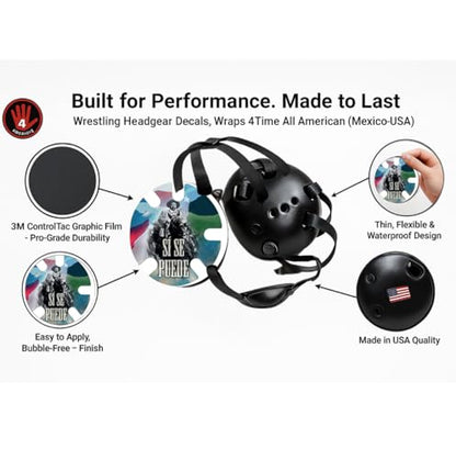 Wrestling Headgear with Ear Protection & Chin Cup Adjustable Lightweight Head Guard for Competition & Practice – Durable Protective Wrestling Ear Guard for Youth & Adult Athletes - color: Mexico-USA