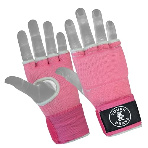 Boxing Gel Hand Wraps Quick Wraps – Padded Inner Gloves for Boxing, Muay Thai, Kickboxing & MMA Training - color: Pink, size: Large