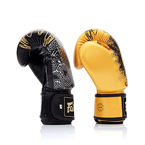 Fairtex BGV26 Harmony Boxing Gloves, Leather Muay Thai MMA Kickboxing Gear | Full-grain hide with triple-layer foam padding. Ventilated wrist strap outfit features Phoenix silkscreen for bag workouts - size: 16oz