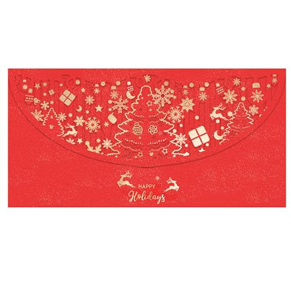 12 PCS Holiday Christmas Money Envelopes For Cash, Xmas Cash Currency Envelopes 7.1×3.5 inch, Gold Foil Laser Cut Money Envelopes Holder for Christmas Party New Year Gifts (Red,Horizontal) - size: Horizontal ，7.1"×3.5"