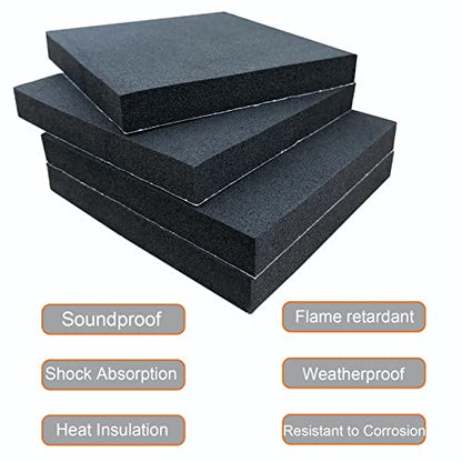 8 Pcs Black Adhesive Foam Pads Closed Cell Foam Sheets 1/2" Thick X 6" X 6" | Neoprene Rubber Foam Padding Self Stick Anti-Slip Anti-Vibration Pad for Protection (6 X 6 X 1/2 inches, 8Pcs) - size: 6in X 6in X 1/2in