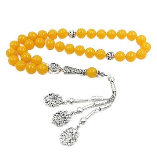 ALBASHAN Tasbih Yellow Resin beads bracelet ambers color turkish jewelry accseeories islamic misbaha necklace Rosary bead muslim Gift