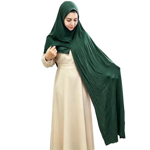 Premium Instant Hijab Scarf Cotton Hijabs For Women Soft Head Wraps, Ready to wear hijab, Abaya, Instant hijabs - color: Green