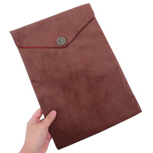 Zerodeko 2pcs Scripture Organizer Pouches in Coffee Corduroy Material, Folding Design Reduces Friction and Scuffing, for Ceremonies and Travel Elegant Traditional Tibetan Patterns