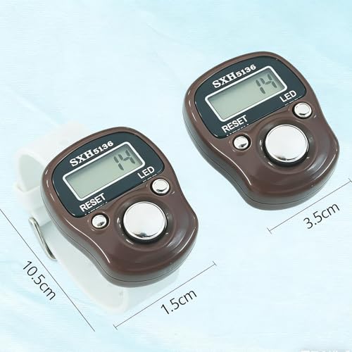 6-Pack Digital Tally Finger Counter with Led, Colorful Tasbeeh Tasbih 5-Digits Counter Clickers with Led Light, Carry Ring, Individual Hard Case for Muslims Pray Knitting Track Golf Lap - color: 5-pack