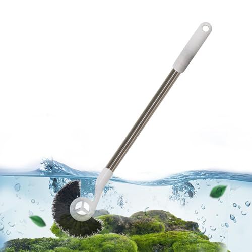 Fish Tank Cleaning Brush Long Handle 55cm, Aquarium Algae Scraper for Glass Tanks and Acrylic Aquariums, Fish Tank Cleaning Tools Glass Cleaner with Spiral Brush Head