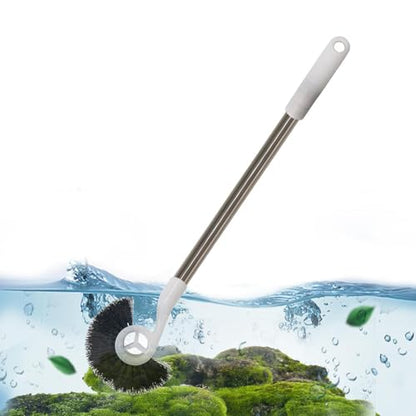 Fish Tank Cleaning Brush Long Handle 55cm, Aquarium Algae Scraper for Glass Tanks and Acrylic Aquariums, Fish Tank Cleaning Tools Glass Cleaner with Spiral Brush Head