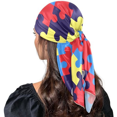Head Scarf for Women,35" Large Square Hair Scarves Bandana Fashion Neck Scarf - color: Color 13