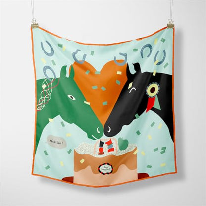 WaJuemy 여성용 넥 스카프 실키 53.3cm(21인치) 스퀘어 헤드 스카프 랩 헤어 반다나 스카프 패션 핸드백 액세서리 경량 - color: 03 그린 호스