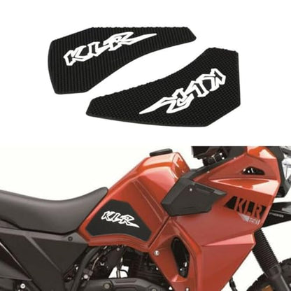 KLR650 Tank PAD Front Side Tank Pad Fuel Stickers Compatible with Klr650 2022-2025 3D Gel Tank Fuel Gip Decal KLR650 Sticker Pad (Black) - color: 144 Black