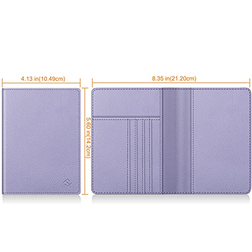 FINTIE Passport Holder, Slim Travel Wallet RFID Blocking Card Case Cover - color: Lilac Purple