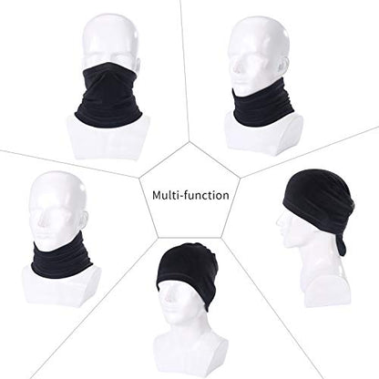 Polar Fleece Neck Warmer - Windproof Winter Neck Gaiter Cold Weather Face Mask For Men Women - 1 Pack - color: 1 Pack Black