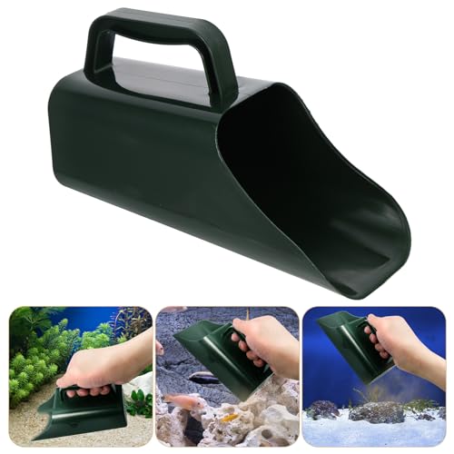 Beavorty Fish Tank Sand Shovel and Plastic Sand Scooper with Perforated Barrel for Aquarium Gravel Cleaning, Portable Fish Tank Accessory for Aquatic Plant Substrate Maintenance
