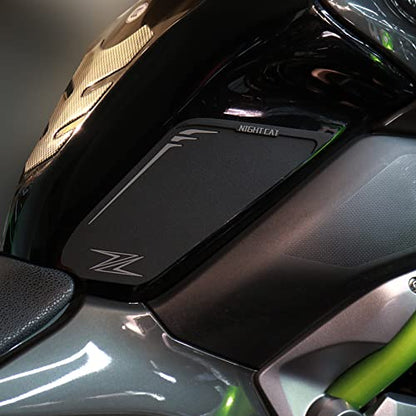NIGHT CAT Motorcycle Gas Tank Protectors pad,Fuel Tank Protection Sticker,Compatible with Z900,Fuel Tank Side Traction mat,Anti-Slip(Z900 Black) - color: Z900 Black