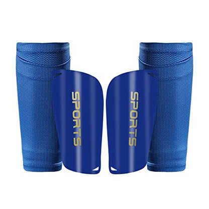 AIMISICAR Kids Youth Soccer Shin Guards with Sleeves for 3-15 Years Old - color: Blue, size: M ( 3'10" - 4'4" Tall )
