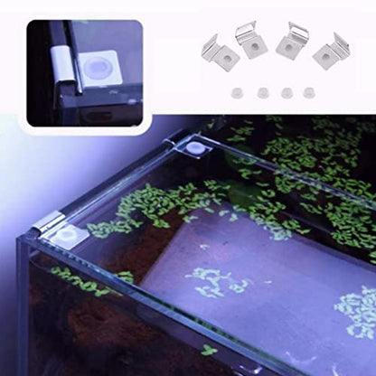 Pssopp Fish Glass Cover Clip, 4Pcs 12mm Stainless Steel Aquarium Glass Cover Support Bracket Holders Universal Lid Clips for Rimless Aquarium - color: 12mm