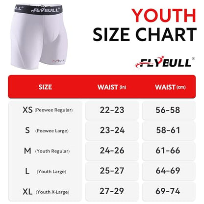 2-Pack Boys Cup Underwear Youth Boxer Briefs with 1 Protective Athletic Cup for Baseball, Football, Lacrosse - color: White, size: X-Large