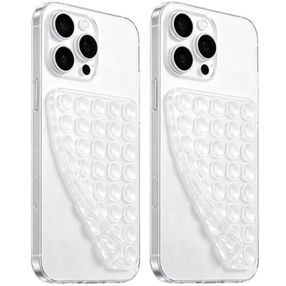 JingJinYY Anteel 2 Pack Double Sided Silicone Suction Cup Phone Case Mount, Hands-Free Strong Grip Silicon Phone Holder for Selfies and Videos, Non Slip Phone Accessories (Translucent) - color: Translucent