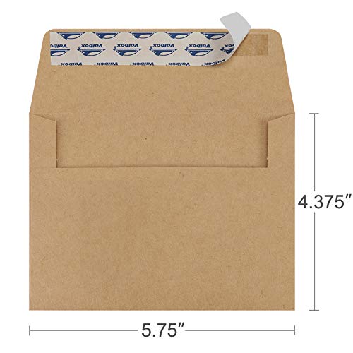 ValBox A2 Invitation Envelopes 100 Qty 4.375x5.75" Brown Kraft Envelopes Self Seal for Invitations, Photos, Wedding, Announcements, Thank you Notes, RSVP, Greeting Cards | 4-3/8 x 5-3/4 Inches(A2) - color: Brown, size: A2 (4.375 x 5.75 Inches)