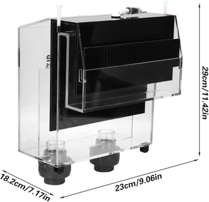 Zerodis Quality Acrylic Self Start Siphon Hang On Overflow Box, Acrylic Hang On Fish Water Siphon Air Pumps for Recycled Water and Increase Oxygen, Filtration Water No Noise Fish