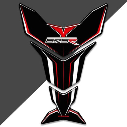 Motorcycle 3D Tank Pad Compatible with Triumph Street Triple Daytona 675 765R RS Stickers Gas Kit Knee Fish Bone Tank Pad Decals Fit for 675 765 R RS Stickers Decals Tank Protection Waterproof (A-24) - color: A-24