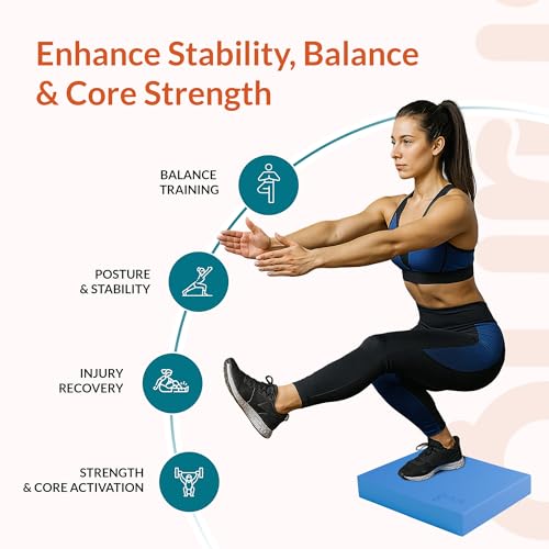 Gurus Balance Pad – High-Density Foam Balance Pad Physical Therapy for Stability & Strength, Exercise Foam Pad for Balancing, Non-Slip Lightweight Trainer for Home Gym & Rehab (Blue) - color: Blue