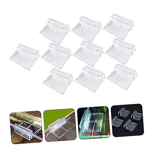 UKCOCO 10Pcs Fish Tank Cover Clips Brackets Transparent Aquarium Lid Holders for Glass Stable Support Racks for Easy Cleaning and Maintenance Durable Fish Tank
