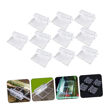 UKCOCO 10Pcs Fish Tank Cover Clips Brackets Transparent Aquarium Lid Holders for Glass Stable Support Racks for Easy Cleaning and Maintenance Durable Fish Tank