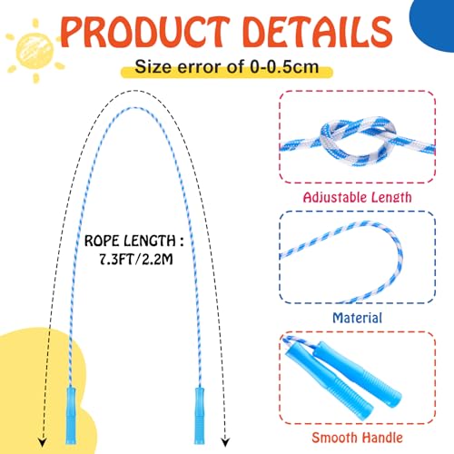 Soulchen 12 Sets End of Year Gift Bulk Party Supplies Adjustable Jump Rope with Tag Fun Skipping Rope and End of Year Cards Rainbow Gift for Prizes Exchange Party