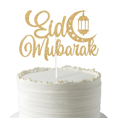 Eid Mubarak Cake Topper, Happy Eid, Muslim Ramadan Kareem, Hajj Mubarak Festival Party Decorations Supplies