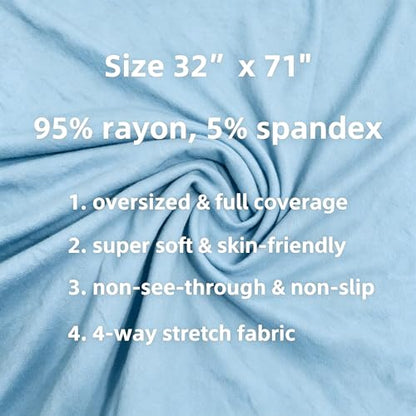 Lina & Lily Non-see-through Premium Jersey Maxi Hijab Head Scarf Wrap for Muslim Women - color: Baby Blue
