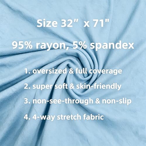 Lina & Lily Non-see-through Premium Jersey Maxi Hijab Head Scarf Wrap for Muslim Women - color: Baby Blue