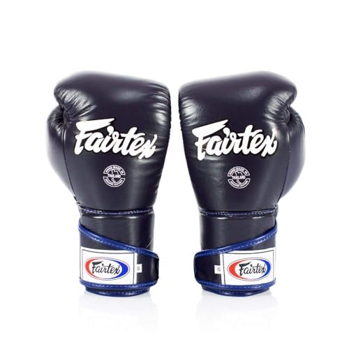 Fairtex BGV6 Angular Boxing Gloves, Locked Thumb Muay Thai MMA Kickboxing | Premium synthetic body with triple-layer foam padding. Joint protection and firm wrist support safeguard hands on heavy bags - color: Blue, size: 14oz