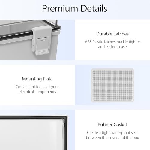 Electrical Box IP65 Waterproof ABS Plastic Enclosure Outdoor and Indoor Project Box Hinged Clear Cover with Mounting Plate Wall Brackets, Outer Dimension 19.7"x 15.7" x 7.9" - size: 19.7"x 15.7" x 7.9" (1pc)