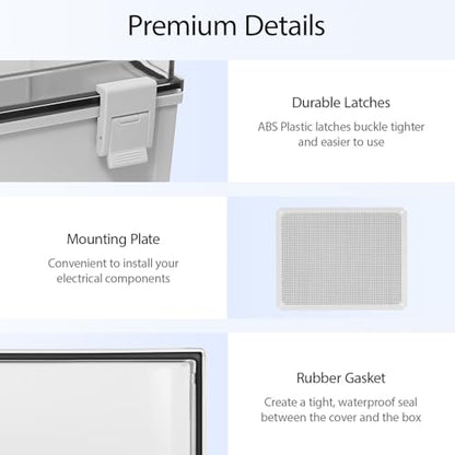 Electrical Box IP65 Waterproof ABS Plastic Enclosure Outdoor and Indoor Project Box Hinged Clear Cover with Mounting Plate Wall Brackets, Outer Dimension 19.7"x 15.7" x 7.9" - size: 19.7"x 15.7" x 7.9" (1pc)