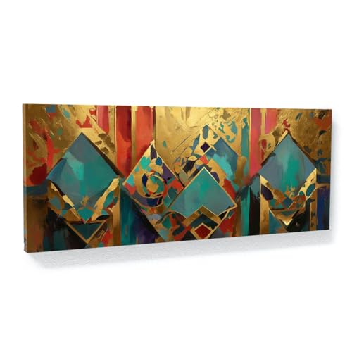 Sense Canvas Islamic Golden Harmony 8 Canvas Art - Home Decor Wall Art Print Poster Painting Small 20x8 / 0.75" - color: Islamic Golden Harmony 8, size: Small 20x8" / 0.75"