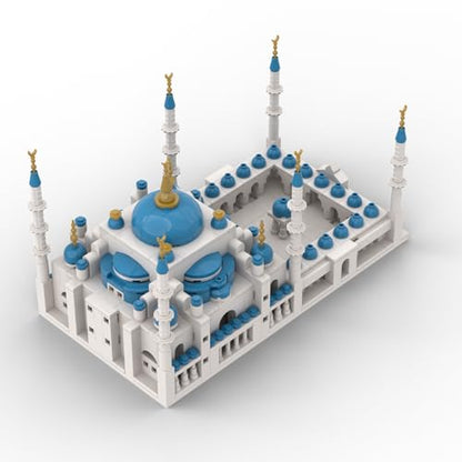 TheBlue Mosque Islamic Plastic Bricks Small Particle Educational Toy, Muslim Building Blocks, Fun DIY Combination Set, Ideal for Kids and Adults, Perfect for Birthdays and Holidays Eid al Fitr Gift